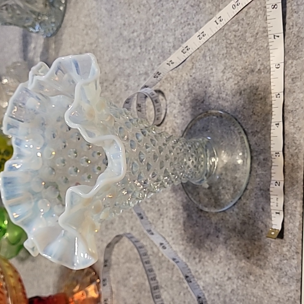 Fenton hobnail white opalescent vase